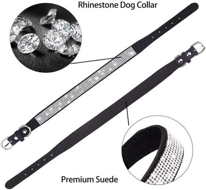 Rhinestone Dog Collar for Small Dogs, Bling Diamond Fancy Crystal Glitter Pretty Jewel Pet Puppy Collars for XXS XS Small Medium Large Breed Girl Dogs Female Cats Kitten, Teal XXSmall