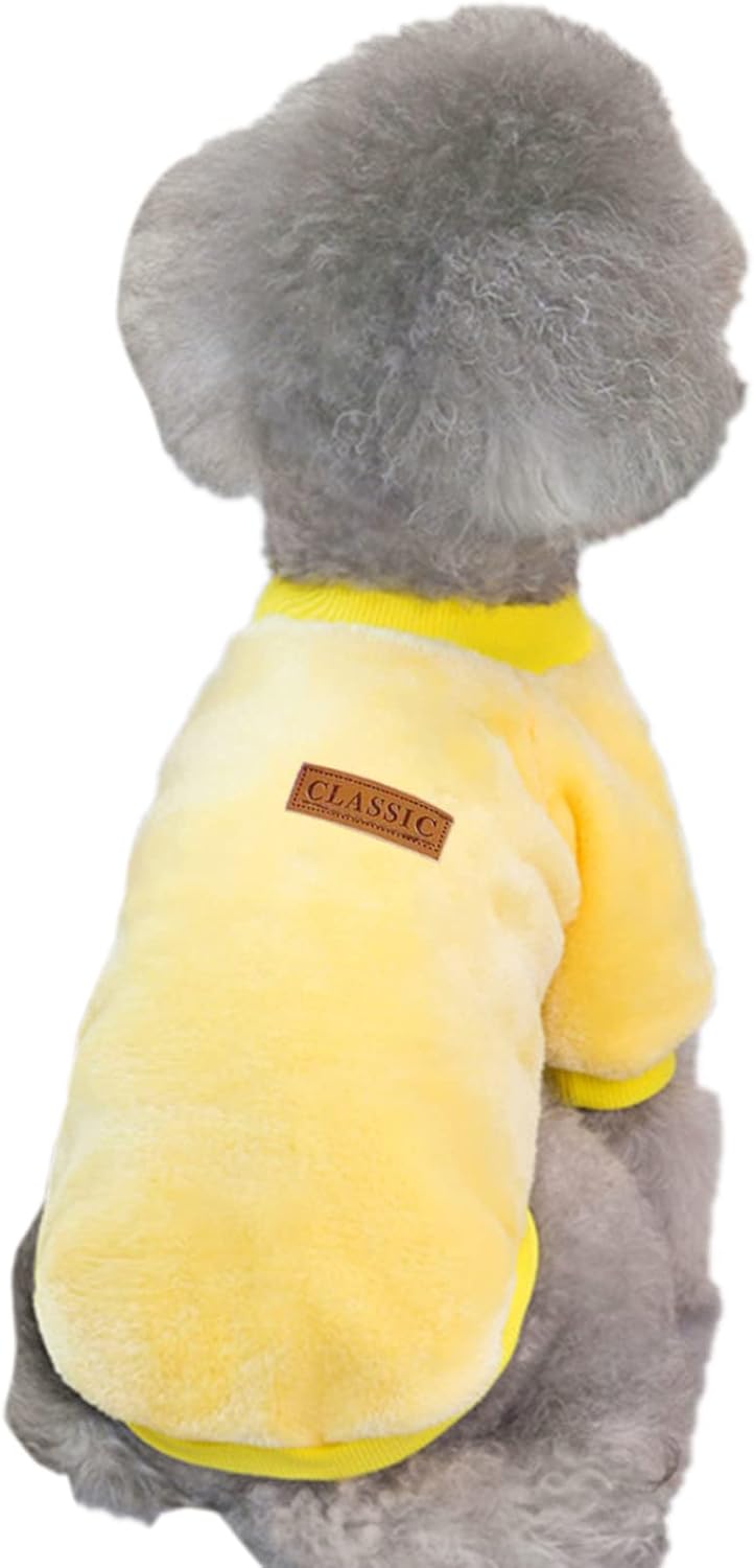 Jecikelon Pet Dog Clothes Dog Sweater Soft Thickening Warm Pup Dogs Shirt Winter Puppy Sweater for Dogs (Z01-Yellow, X-Large)
