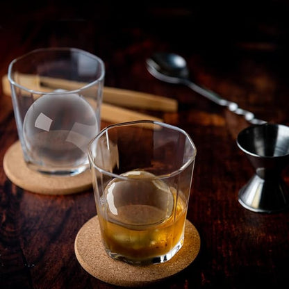 TINANA Clear Ice Ball Maker, 2.5” Crystal Clear Ice Cube Tray Make 2 Large