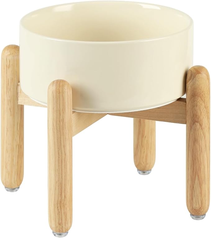 Ceramic 7.3inch Raised Dog Bowl Set, Elevated
