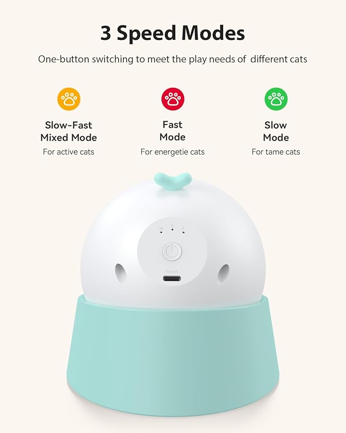 ROJECO Auto Laser Cat Toy - Random Motion Track, Magnetic 360° Base, Run Quiet,Rechargeable with 1000mAh Battery, Auto Sleep & 3 Speed Modes, Safe for Cats,Interactive Cat Toys for Bored Indoor,Green
