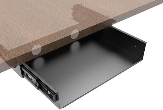 13 inch Under Desk Slide Out Storage Shelf, Sliding Under Desk Tray Drawer