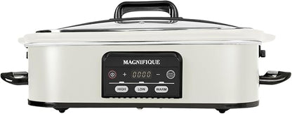 Magnifique 4 Quart Casserole Digital Slow Cooker, Premium Ceramic Bakeware