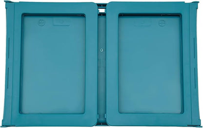 DUSNDULR 6 Pack Bed Tray Table, Foldable Laptop Desk Cute Serving Food Trays with Folding Legs & Charging Hole for Eating Reading Working (Blue)
