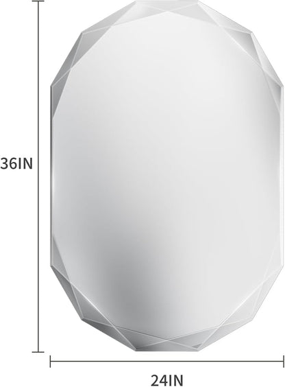 Suidia Bathroom Mirror, Frameless Bathroom Mirror