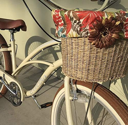 Cruiser Candy Bike Basket Liner Waterproof, Universal Fit for Most Bike Baskets, Stylish 2in1Tote, Bike Basket Cover, EBiKE Front Wire Or Wicker Bike Baskets Fits Up to 15x12x10