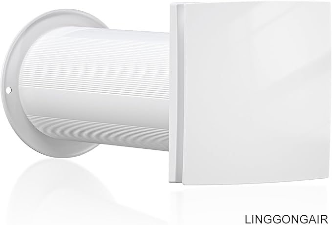 LINGGONGAIR Room Ventilation Fan 4-inch 5W EC Motor, Two-Way Wall Exhaust Fan