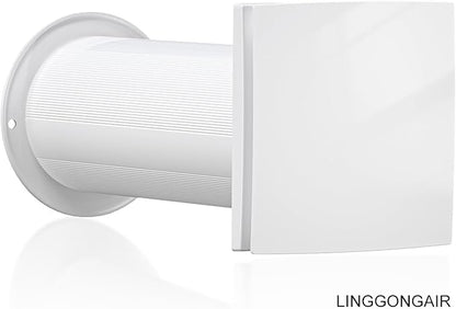 LINGGONGAIR Room Ventilation Fan 4-inch 5W EC Motor, Two-Way Wall Exhaust Fan