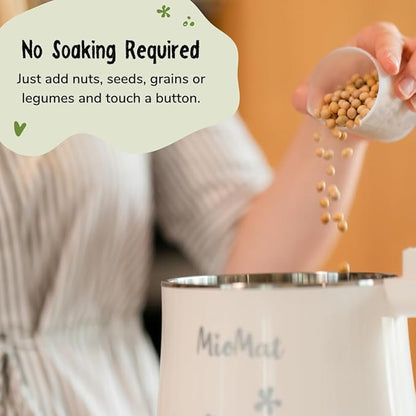 MioMat 8in1 Plant Based Milk Maker | Make 40oz of Natural Almond Milk, Soy Milk