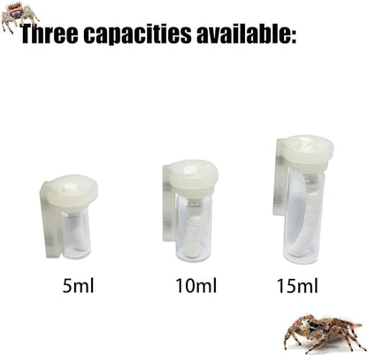 Jumping Spider Water Dispenser, Magnetic Hanging Feeder,Suitable for Jumping Spiders,Tarantulas, Praying Mantises,Arboreal Animals, and Other Small Animal Enclosure Accessories (Transparent, 15ML)