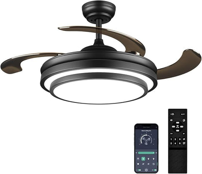 LIGHTIMES 36 Inche Modern Black Ceiling Fan