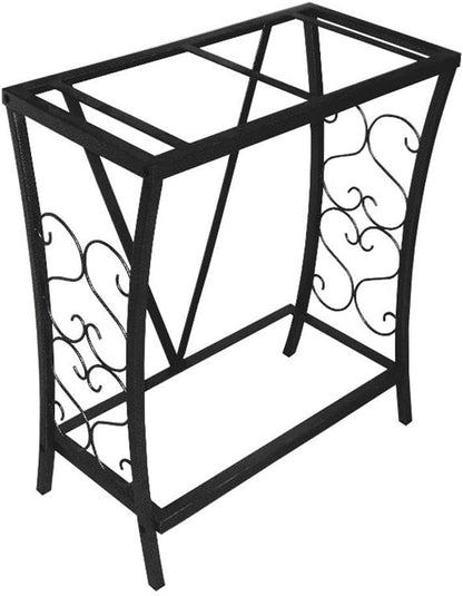 MAKLAINE Traditional Steel 20 Gallon Metal Aquarium Stand in Black