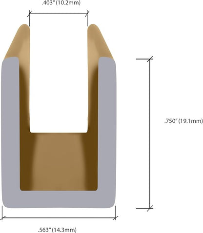 Brixwell SDCD38SB-CCP18-XCP50 Satin Brass 3/8" Fixed Panel Shower Door Deep
