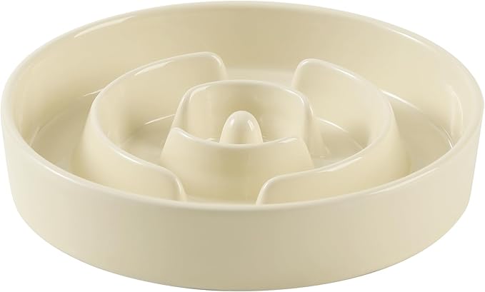 Ceramic 3.2 Cup Slow Feeder Dog Bowl