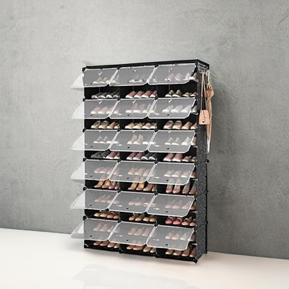ROJASOP Portable Shoe Rack Organizer, 72 Pairs Covered Shoe Rack Shoe Organizer