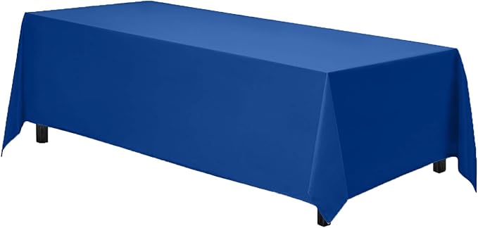 Gee Di Moda Rectangle Tablecloth - 70 x 120 Inch Royal Blue Table Cloth for 6 or 8 Foot Rectangle Tables - Heavy Duty Washable Fabric - for Holiday Party, Dinner, Weddings, Baby Shower & Events