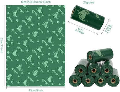 Dog Poop Bags with Dispenser, 540 Bags, 36 Rolls, Green