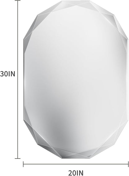 Suidia Bathroom Mirror, Frameless Bathroom Mirror