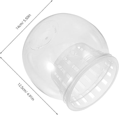 BESPORTBLE Plastic Betta Fish Aquarium Bowl with Hydroponic Basket Small Desktop Fish Tank for Living Room Table Eco-Friendly Plant Terrarium Bowl and Aquatic Pets