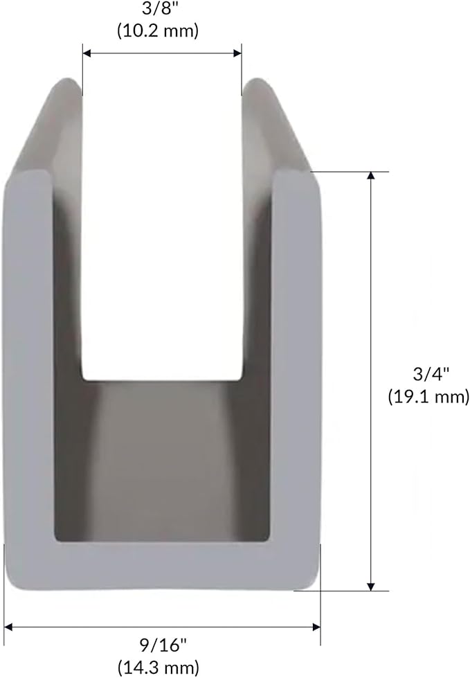 Brixwell SDCD38BN-XCP10 Brushed Nickel 3/8" Fixed Panel Shower Door Deep