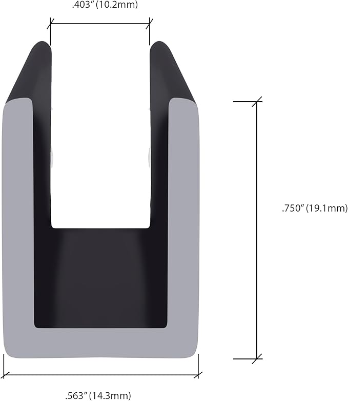Brixwell SDCD38MBL-CCP24-XCP25 Matte Black 3/8" Fixed Panel Shower Door Deep