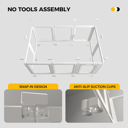 30.3“H 2PCS Extension Kit - Door+Panel, T-Buckles for Compartment, Expandable Clear Dog Play Pen Acrylic Dog Playpen Indoor,for Puppy Cat Bunny Small & Medium Dogs (White, 30.3" H, 2PCS)