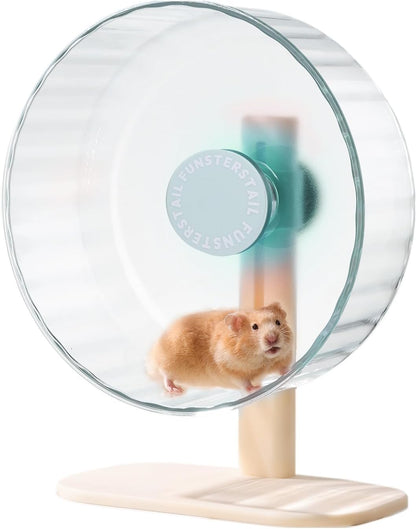 Super Silent Hamster Wheel 10.4 Inch, Magnetic Large Rat Wheel for Chinchilla, Gerbil, Guinea Pig, Cat, Mouse, Sugar Glider and Dwarf, Syrian Hamster Accessories (Salt Blue)