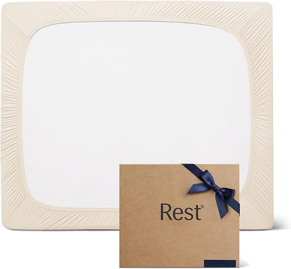REST® Evercool®+ Fitted Sheet, Queen Size, Snow Ivory, 15" Deep (up to 18’’), Breathable Bedding for Hot Sleeper and Night Sweats, Bed Sheet with Ionic+ Self-Cleaning Silver Yarn for Sensitive Skin