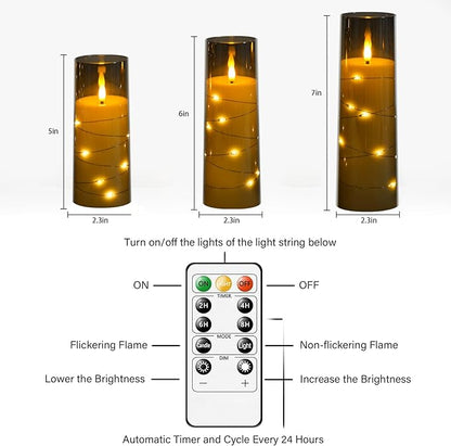 Flickering Flameless LED Candles, Acrylic LED Pillar Candles