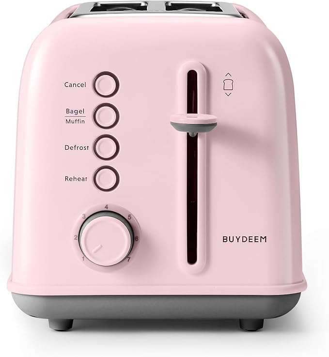 BUYDEEM DT620 2-Slice Toaster, Extra Wide Slots, Retro Stainless Steel