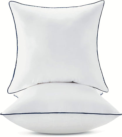 22x22 Inch Pillow Inserts Set of 2-100% Cotton Cover, Square Decorative Throw Pillows for Couch, Sofa, Chair, or Bed (2 Pack, 22x22 Inch)