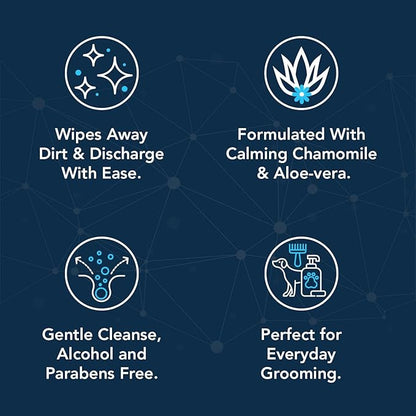 NOVEHA 360PCs Dog Wipes - Odor Eliminating and Cleaning Grooming Wipes for Dog's Paws, Body, and Butt - Perfect for Puppy and Adult Dogs - Plant-Based, Safe, Convenient & Large Unscented Wipes - 3pack