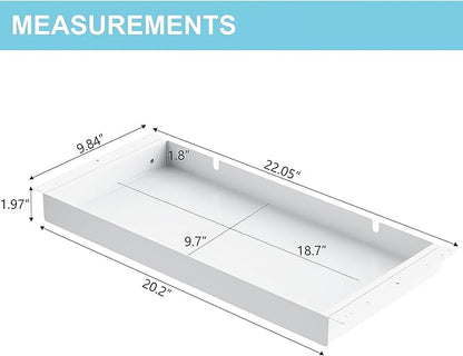 Under Desk Drawer, 20.1 inch Carbon Steel Slide-Out Under Table Storage
