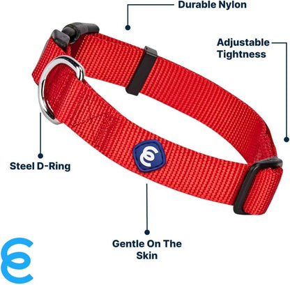 Blueberry Pet X-Small Dog Collar | Girl Dog Collars | Female Dog Collar XS | Quick Release Dog Collar | Rouge Red Nylon Dog Collar for Girl, Collar for Small Dogs