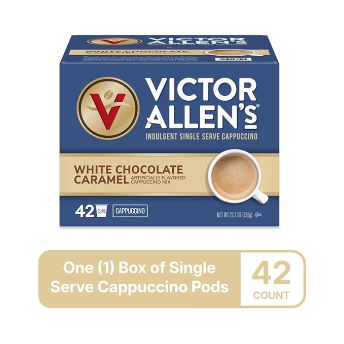 Victor Allen's Coffee White Chocolate Caramel Flavored Cappuccino, Single Serve