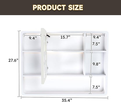 35x28 Inch Bathroom Mirror Cabinet