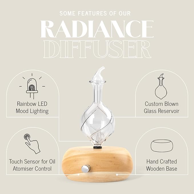 Radiance Nebulizing Diffuser for Pure Essential Oil/Aromatherapy, Premium Home