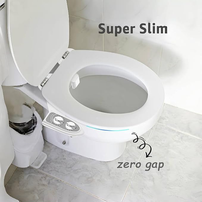 Bidet Attchment for Toilet Grey, Cold Water No-Electric, 3 Wash Modes，Dual