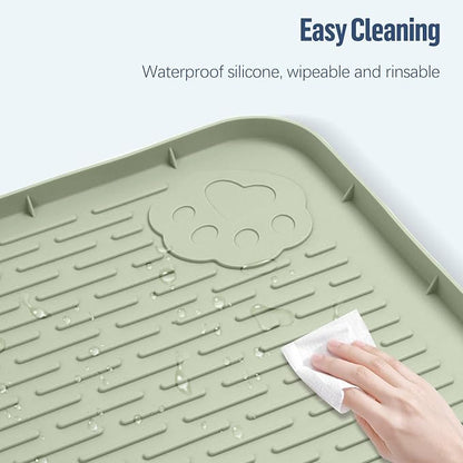Pee Pad Holder for Dogs 40''x40'' Silicone Puppy Pee Pad Tray, Green | Extra Large Dog Potty Tray Leak-Proof, High Edge, No Spill Training Pads for Floor Protection, No Pee Pads