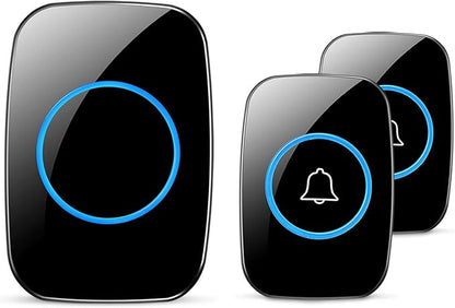 Wireless Doorbell, Waterproof Door Bell Kit, Distinguish front and rear doors