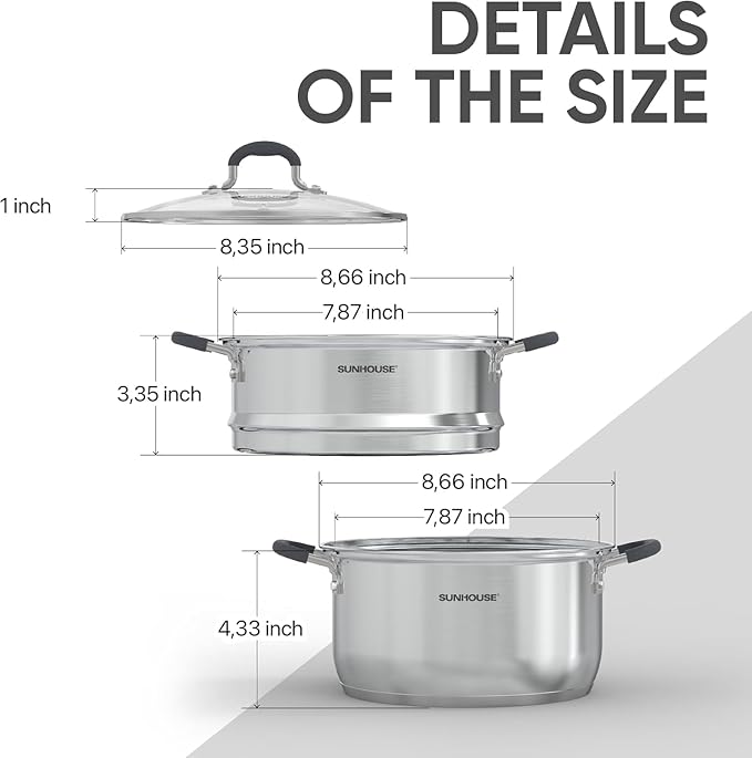 SUNHOUSE - 3.1 Quart Steamer Pots