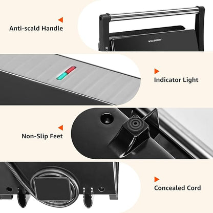 Panini Press Grill, Aigostar 1000W Sandwich Maker