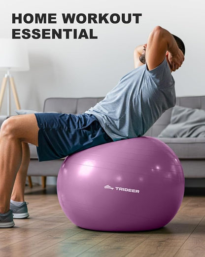 Trideer Exercise Ball for Yoga, Pilates & Fitness – Stability Ball Equipment