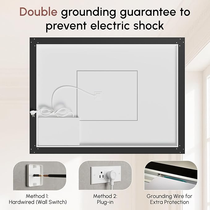 USHOWER 40X30 LED Bathroom Mirror