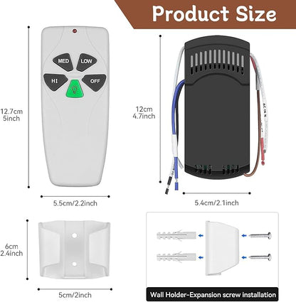 Universal Ceiling Fan Remote Control Kit, Replacement
