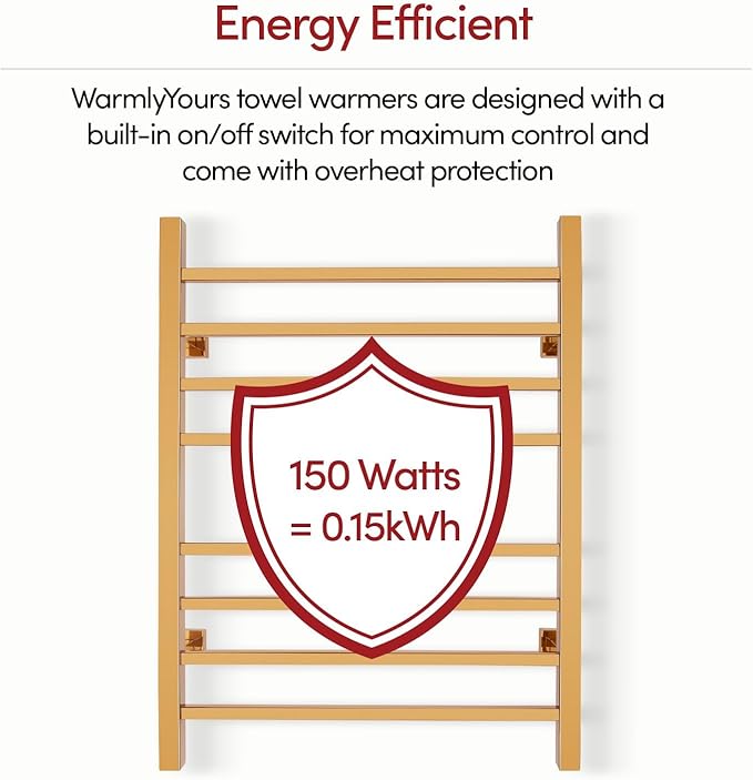 WarmlyYours Heated Towel Rack for Bathroom