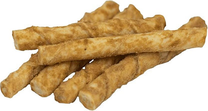 Lucky Premium Treats Peanut Butter Basted Rawhide – All-Natural Rawhide and Peanut Butter Dog Treats for Extra Small Dogs, Gluten Free Premium Toy Breed Dog Treats (200 Chews)