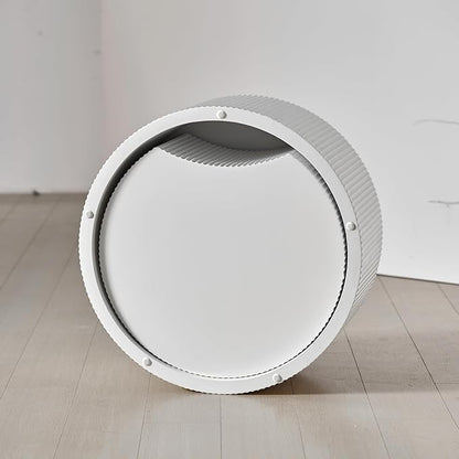Round Nesting Coffee Table Set of 2, Round Fluted Coffee Tables for Living Room Modern Nesting End Side Tables for Small Spaces (C White)