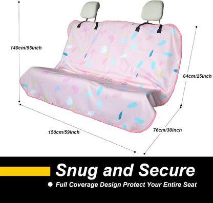 Back Seat Cover for Car Trucks Van SUV,Waterproof Rear Bench Towel Seat Covers for Dogs and Kids,Automotive Backseat Protector (Pink Marbling)