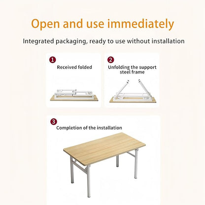Mrsanmu Small Folding Desk No Assembly,31.5 Inch Folding Computer Desk Small Foldable Table for Home Office.